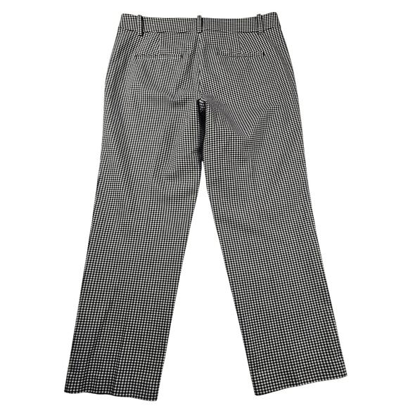 Loft size 8 gingham black white business career casual pants EUC straight leg - Picture 1 of 8